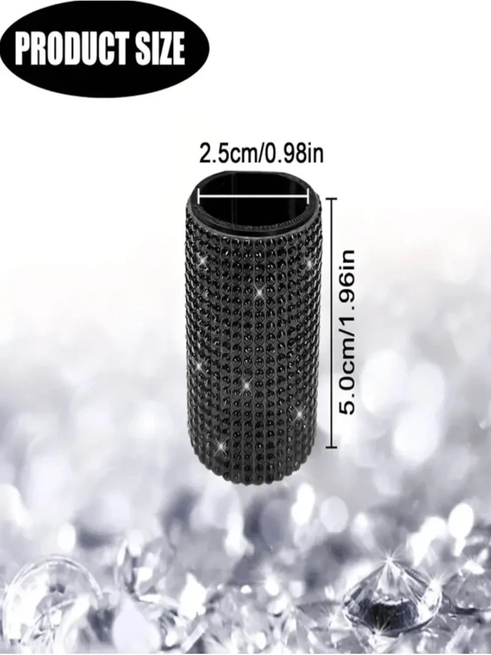 Crystal Rhinestone Lip Balm Holder - Silver